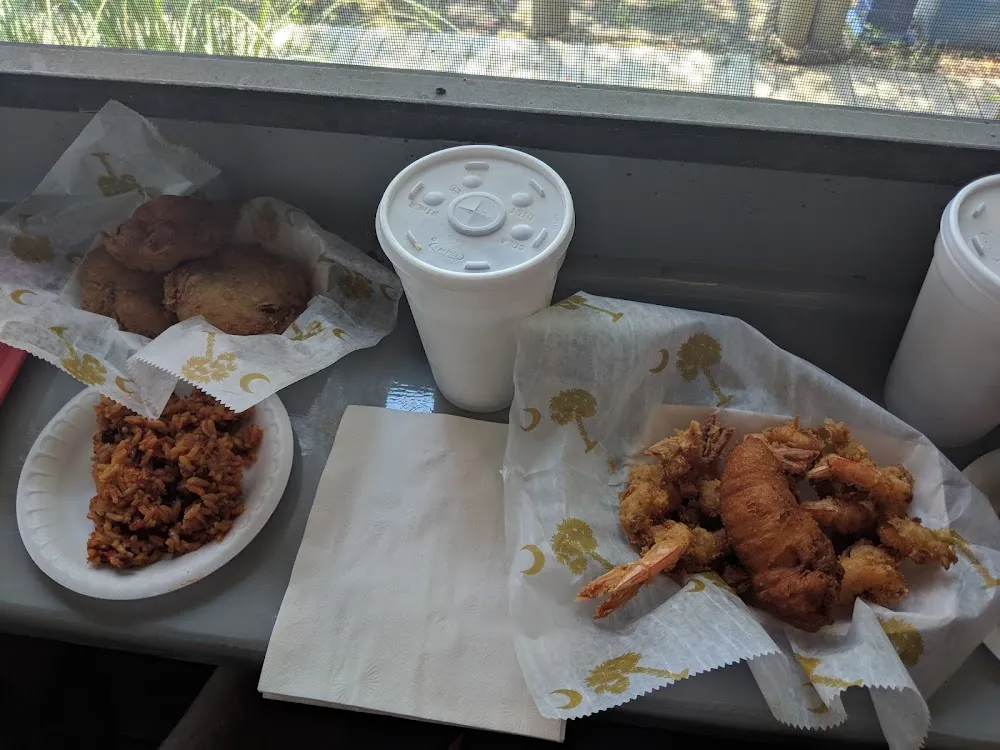 Crab Cakes Red Rice Shrimp