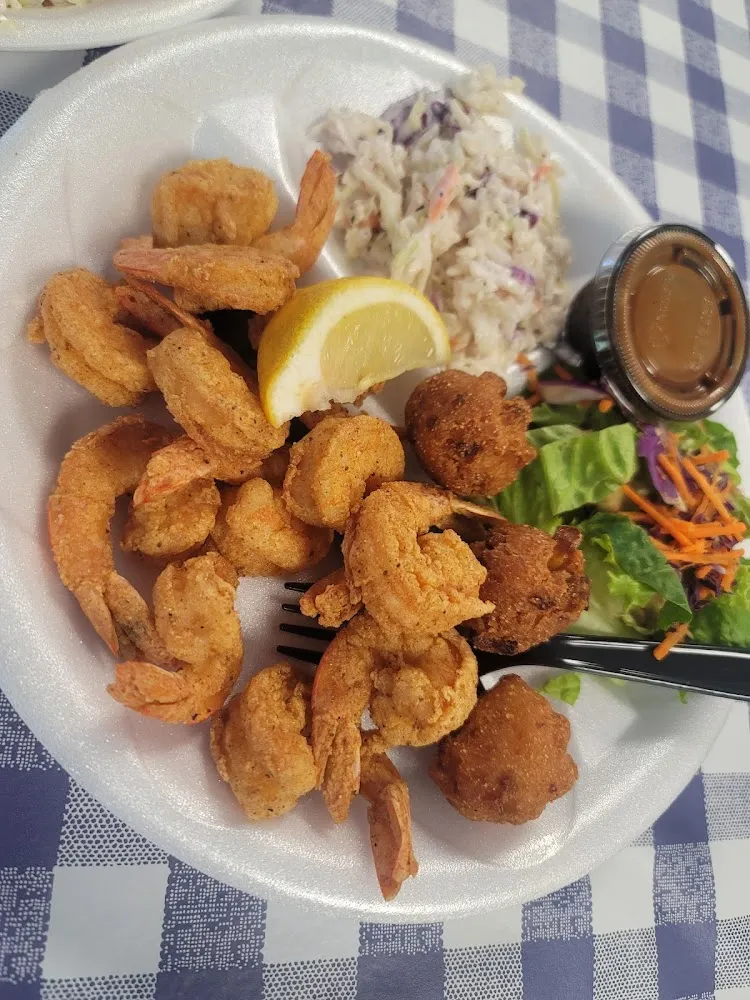 Fried Shrimp and Salad