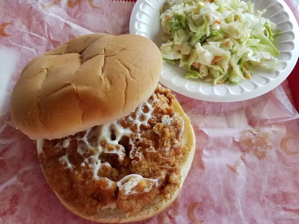 Seafood Burger and Coleslaw